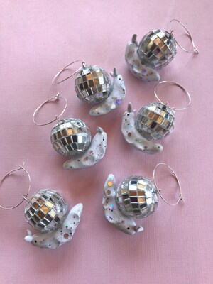 Disco Snail Earrings, Cottagecore earrings, Snail Jewelry, unique earrings, Quirky earring, funky earrings, cool earrings, weird earrings - image6